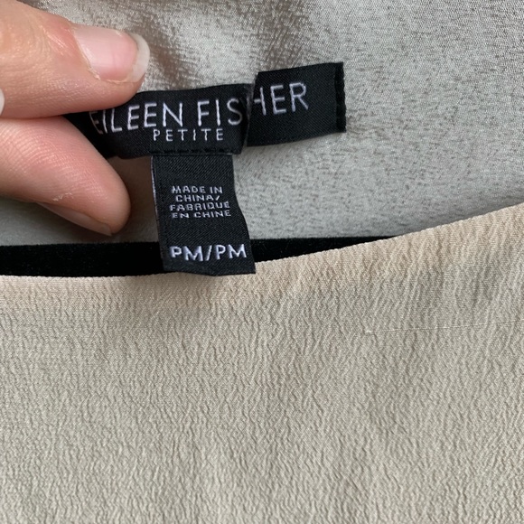 Eileen Fisher Silk Tunic Asymmetric Cream Top - Picture 3 of 4